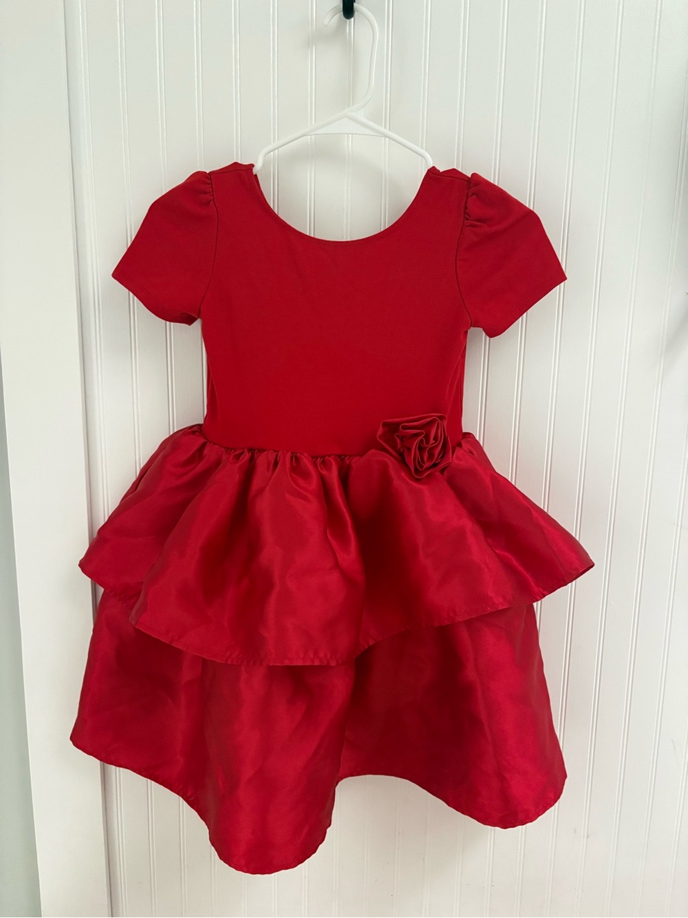 H&M Red Girls' Party Dress with Rosette Accent